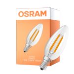 Osram LED Classic E14 Kronljus Filament Klar 1.2W 255lm - 840 Kallvit | Ersättare 25W