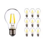 Flerpack 10x Noxion Lucent LED E27 Päron Filament Klar 4.5W 470lm - 840 Kallvit | Ersättare 40W