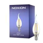Noxion Lucent LED E14 Bøyd spiss Kronljus Filament Klar 2.5W 250lm - 827 Extra Varm Vit | Ersättare 25W