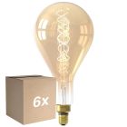 Flerpack 6x Calex XXL Splash Guld LED E27 Filament 3W 250lm- 822 Extra Varm Vit | Dimbar