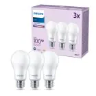 Flerpack 3x Philips Lampa LED E27 Päron Matt 13W 1521lm - 840 Kallvit