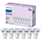 Flerpack 6x Philips LED Spot GU10 PAR16 5W 390lm 36D - 840 Kallvit